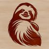A sloth sitting on a branch, rendered as a digital vector graphic.