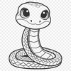 An outline vector art representation of a reptile with snakeskin texture and patterns.