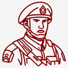Detailed Soldier Silhouette Vector Graphic A detailed illustration of a male soldier in uniform.