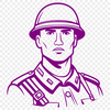 Soldier Silhouette Illustration A high-resolution vector illustration of a military man in uniform, suitable for various design applications.
