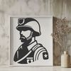 Uniformed Man Silhouette Military man in uniform.