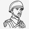Vector Man in Military Uniform A digital illustration of a man in military attire, suitable for commercial or personal projects requiring vector art.
