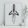 Beautiful Vector Spaceship Design A detailed, vector graphics illustration of a futuristic spaceship in space.