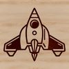 Galactic Vector Art An editable vector design of a spaceship, suitable for cutting machines and laser cutters.