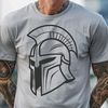 Distinctive Helmeted Fighter Vector Art A detailed illustration of a Spartan warrior in armor, featuring a distinctive helmet.