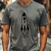 Rocket Ship Vector Graphic A 2D illustration of a futuristic rocket ship soaring through space.