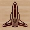 Clean Line Spaceship Vector Graphic A futuristic spaceship model made from clean lines and simple shapes.