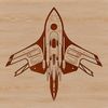 Stylized Spacecraft Vector Graphic A stylized vector illustration of a spaceship designed for various digital applications.