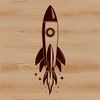 Detailed Rocket Ship Design Vector Art A futuristic spaceship with detailed design elements, suitable for vector art and cutting machine projects.
