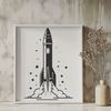Beautiful Rocket Ship Design SVG Illustrative 3D spaceship design suitable for vector graphics and cutting machines.