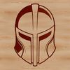 Greek Warrior Emblem A Spartan warrior in ancient Greek attire, equipped with a helmet and shield.