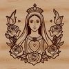 Devoted Heart Illustration A stylized illustration of a heart surrounded by floral elements, symbolizing devotion and faith.