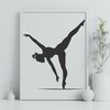 Free Gymnastics Clip Art SVG File Illustration of a gymnast in motion, suitable for vector art projects.