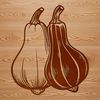 Vibrant Vegetable Design A detailed vector illustration of a squash fruit with rounded edges and ridged texture.