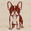 French Bulldog standing on its hind legs, illustration in vector format