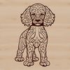 Poodle Silhouette with Ornate Fur Design A standing poodle with ornate fur.