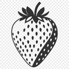 Strawberry Clip Art Design A red strawberry with green leaves, ideal for vector art designs and cutting machine projects.