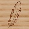 A single white feather with smooth edges, suitable for vector design and cutting machine projects.