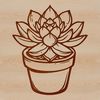 Vector Succulent Graphic Illustrated succulent plant, suitable for gardening and floral design projects.