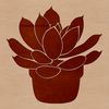 Illustration of a desert plant with thick fleshy leaves, often used in floral designs and gardening projects.