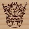 A desert plant with thick, fleshy stems and leaves, suitable for vector design.