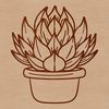 A stylized illustration of a succulent plant, ideal for vector graphics and cutting machine designs.
