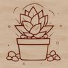 Free Vector Succulent Design Art A stylized illustration of a succulent plant, suitable for various design applications.