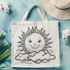 An icon representation of the sun symbol, suitable for graphic design use.