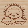 An iconographic illustration of the sun, suitable for use in digital designs and projects.