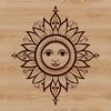 An SVG icon of the sun with clean lines and minimal design elements.