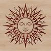 Vector illustration of the sun with vibrant colors and detailed rays.