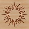 Illustrative representation of the sun with vector design elements.