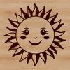 Illustrated vector sun symbol for graphic design projects