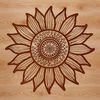 Bright Blooms in Yellow A large yellow sunflower with dark brown petals and center, ideal for vector art designs in SVG format.