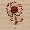 Large Petal Sunflower Graphic A high-quality vector illustration of a bright yellow sunflower with large petals and dark center.