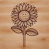 Beautiful Floral Design Free Download A large, bright yellow sunflower with dark brown center and petals, suitable for vector design and printing.