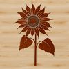 Beautiful Plant Design Vector A stylized illustration of a sunflower with large petals and a tall stem, suitable for vector design.