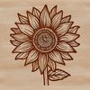 Garden Delight Sunflower Icon A single sunflower with bright yellow petals and dark center, ideal for gardening and floral designs.