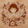 A stylized angel illustration created as a vector graphic.