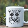 Big Cat with Cool Shades A sleek big cat with sunglasses lounging in the sun, designed as a high-resolution vector graphic.