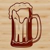 Craft Beer Graphic Design Element Close-up illustration of a glass filled with beer, suitable for various design projects.