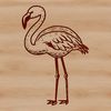 Stylized Flamingo in Natural Habitat SVG A stylized illustration of a flamingo standing on one leg in a natural habitat.