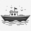 Watercraft Design for Cutting Machines SVG boat illustration designed for cutting machines like Cricut or laser cutters.