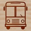 Vehicle Silhouette Design A stylized illustration of a public transportation vehicle with multiple passengers.