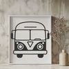 A simple illustration of a bus with multiple wheels, ideal for vector art designs.