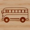 Vector Bus Graphic Design A stylized illustration of a bus for graphic design and printing purposes.