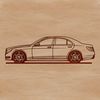 Modern Vehicle Line Art A simple line drawing of a modern vehicle with bold lines and shapes.