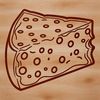 A digital illustration of a cheese, created in vector format.