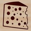 A digitally created representation of a block of cheese in vector format.