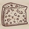 Free SVG Vector Art Design A detailed illustration of a wedge of cheese with precise lines and shapes, suitable for vector design and printing.